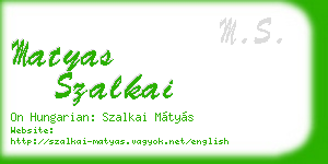 matyas szalkai business card