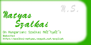 matyas szalkai business card